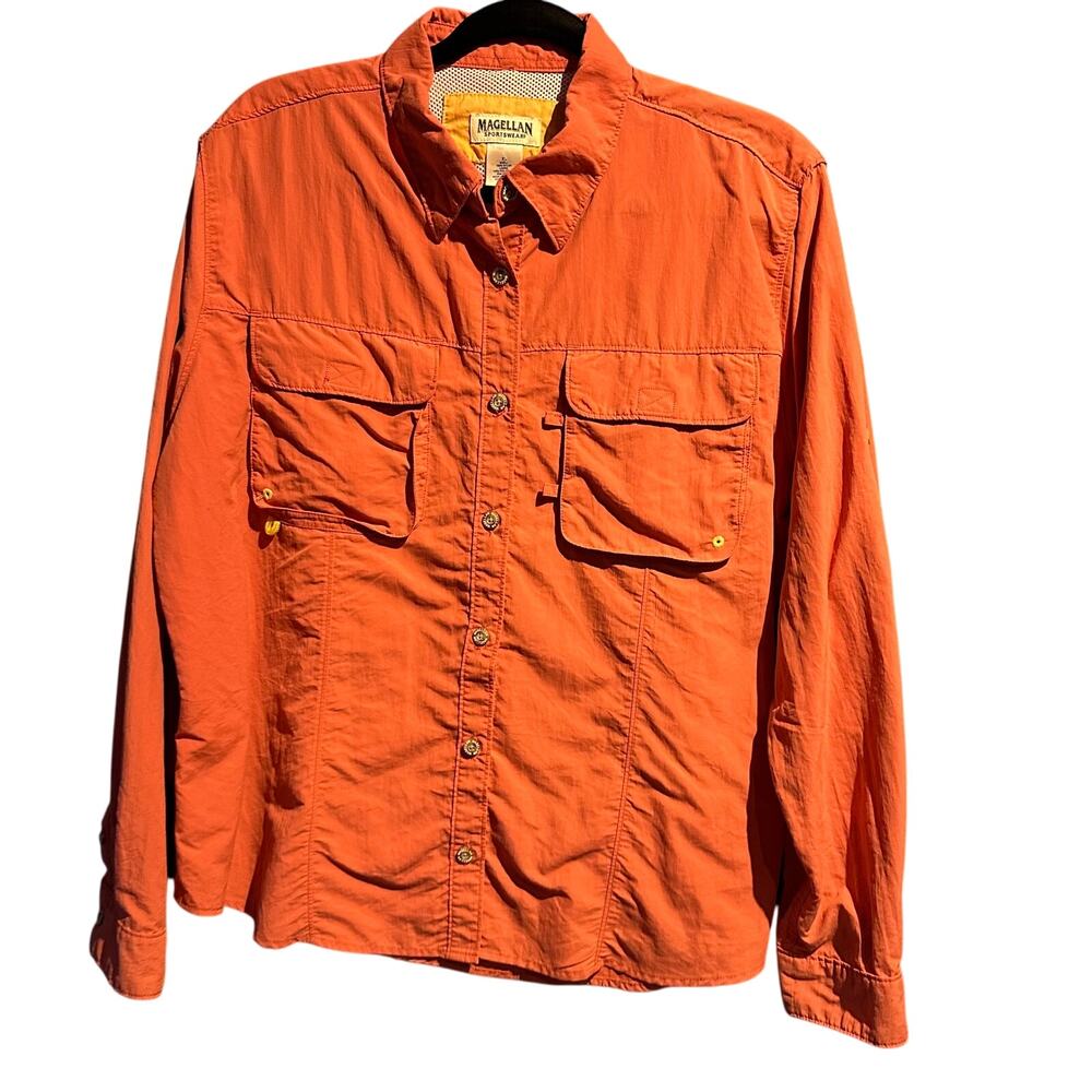 Magellan Size XL Ladies Fishing Long Sleeve Shirt Laguna Madre Coral Button Up